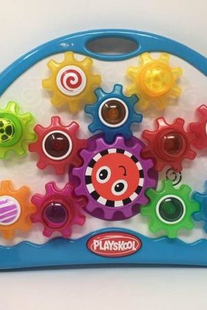 Special needs toy. Switch adapted Playskool Busy Gears. Lights, sounds, music and movement.